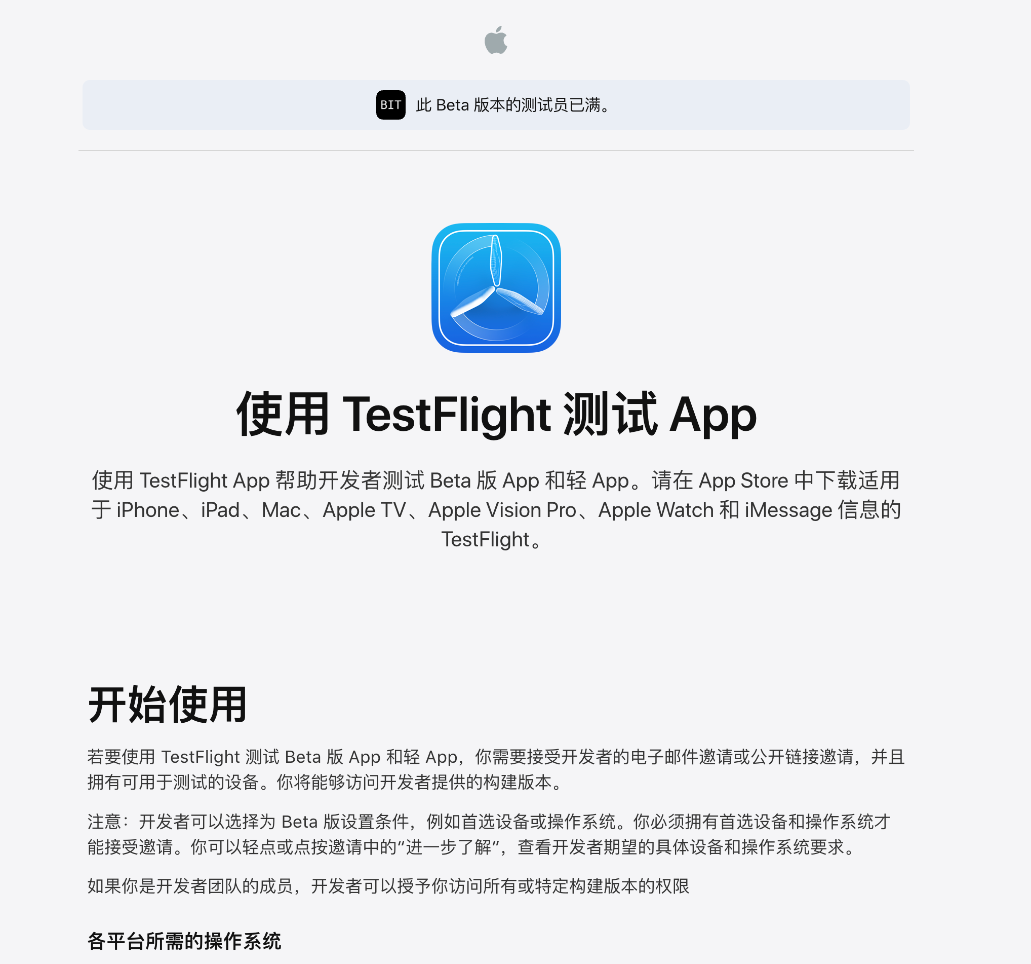 BitChat TestFlight app page in the App Store, click to navigate to the page
